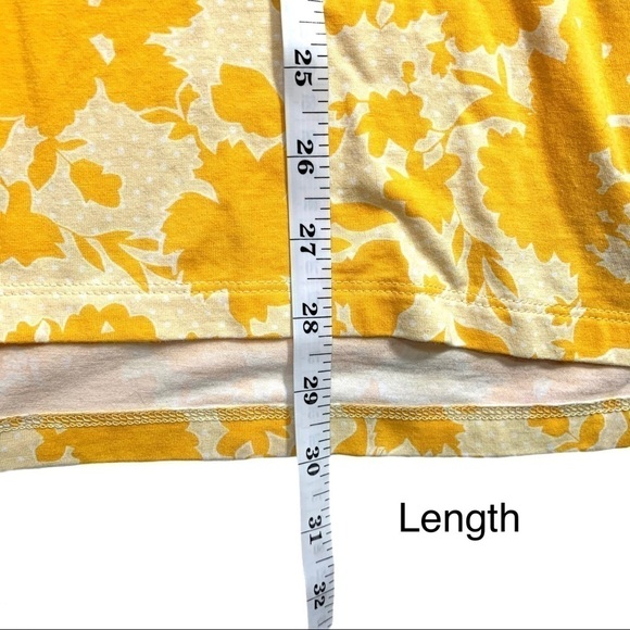 Lands' End Yellow Floral Long Sleeve Crocheted Detail Shirt Top Size Large - Picture 15 of 16
